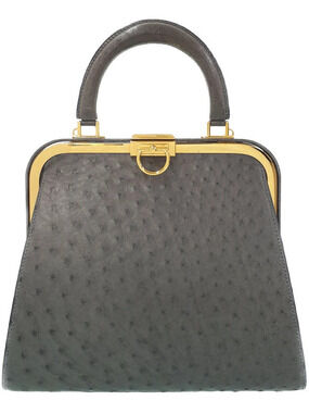Christian Dior Ostrich Handbag Gray
